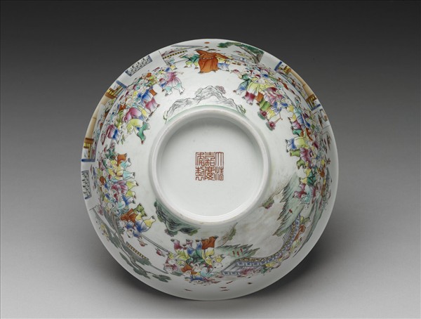 粉彩百子圖碗