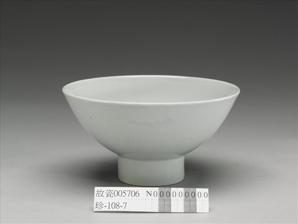 甜白釉番蓮八寶紋高足碗