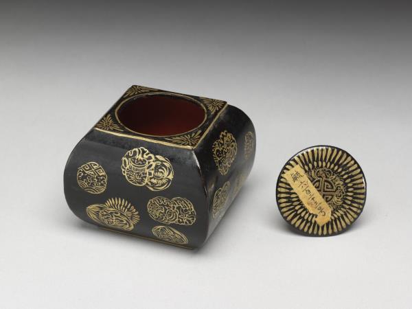 黑漆描金棋罐