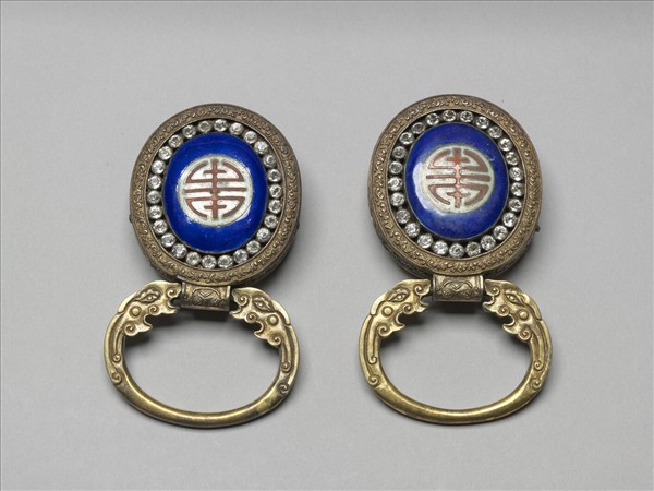 銅鍍金鑲琺瑯帶扣與帶板