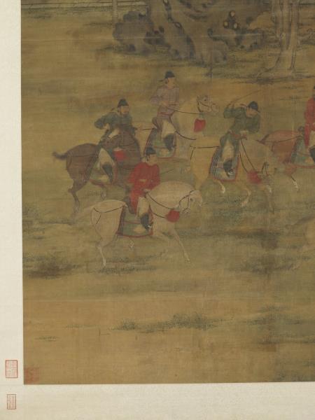 五代梁趙喦八達春遊圖　軸