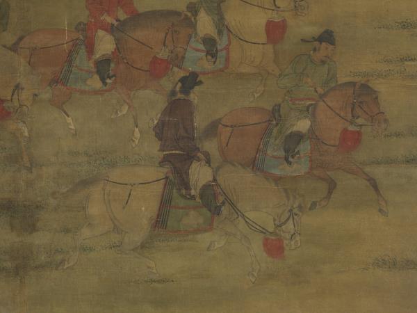 五代梁趙喦八達春遊圖　軸