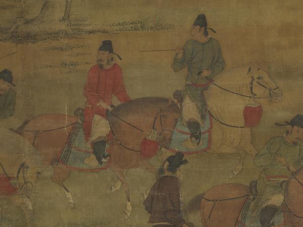 五代梁趙喦八達春遊圖　軸