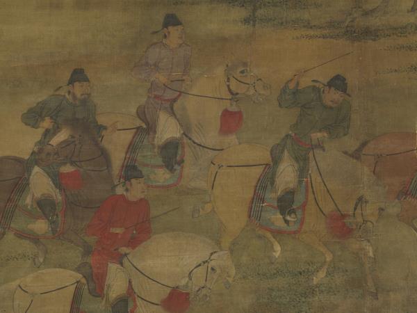 五代梁趙喦八達春遊圖　軸