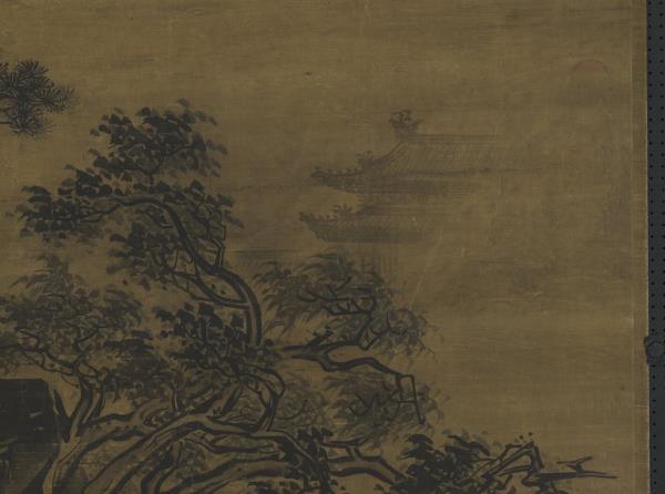 明王諤畫溪橋訪友　軸