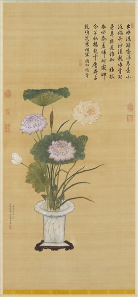 清蔣廷錫瓶蓮　軸