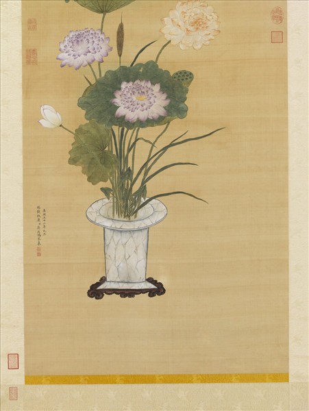 清蔣廷錫瓶蓮　軸