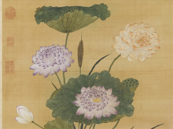 清蔣廷錫瓶蓮　軸