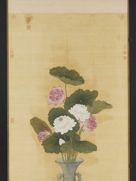 清蔣廷錫畫瓶蓮　軸