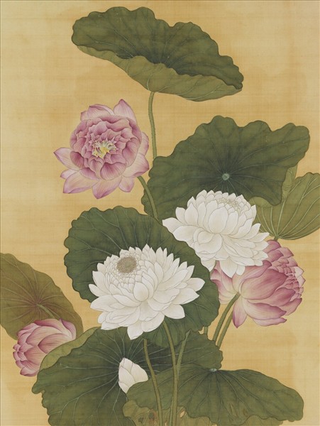 清蔣廷錫畫瓶蓮　軸