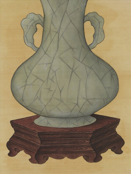 清蔣廷錫畫瓶蓮　軸