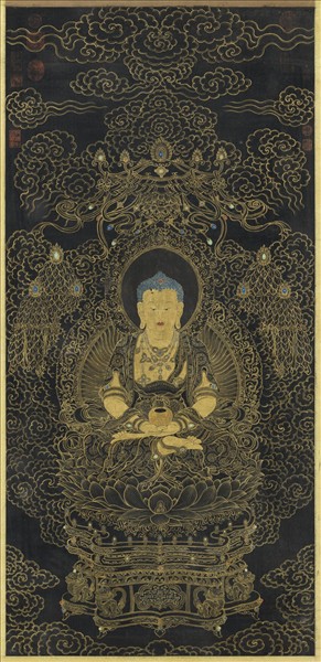 清姚文瀚畫無量壽佛　軸