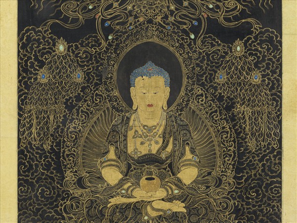 清姚文瀚畫無量壽佛　軸