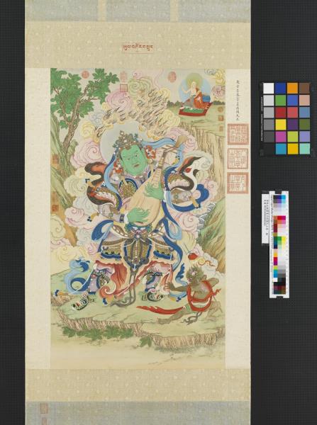 清姚文瀚畫東方持國天王像　軸