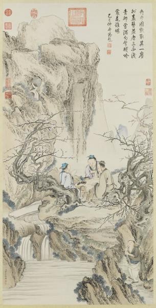 清賈全畫詠梅圖　軸