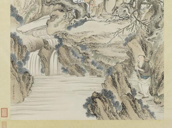 清賈全畫詠梅圖　軸