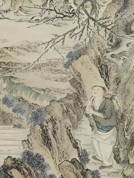 清賈全畫詠梅圖　軸