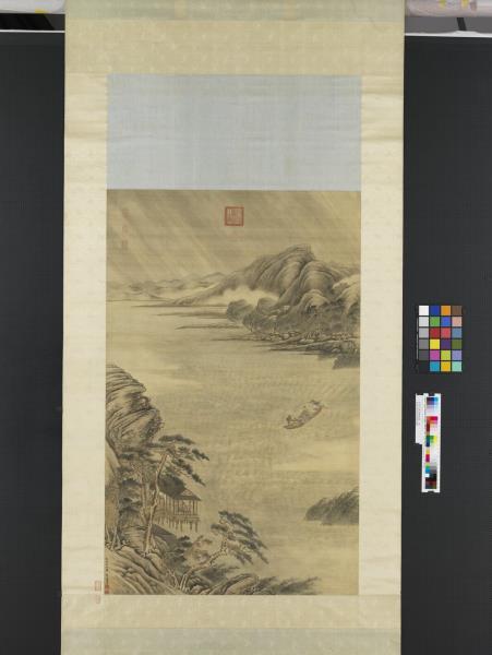 清唐岱風雨歸舟圖　軸