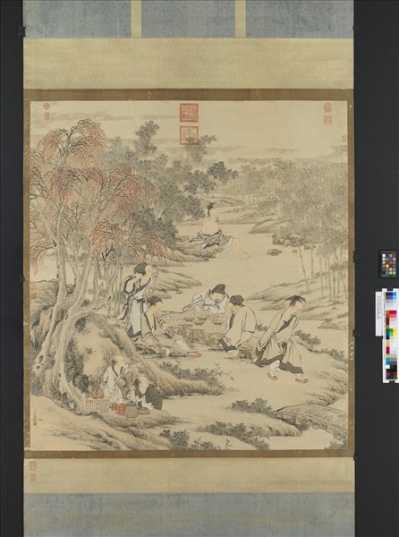 清金廷標竹溪六逸　軸