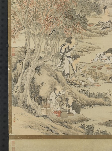 清金廷標竹溪六逸　軸