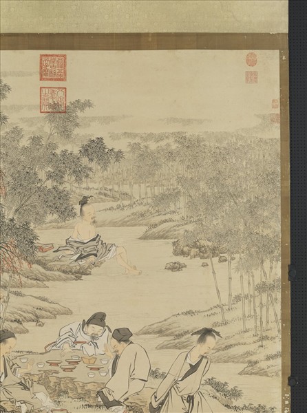 清金廷標竹溪六逸　軸