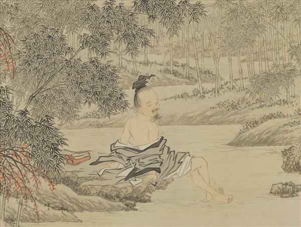 清金廷標竹溪六逸　軸