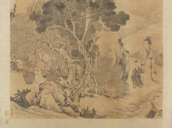 清金廷標孟母移居　軸