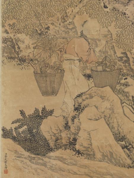 清金廷標孟母移居　軸