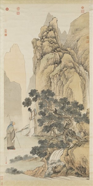 清金廷標畫歸猿洞故事　軸