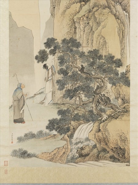 清金廷標畫歸猿洞故事　軸