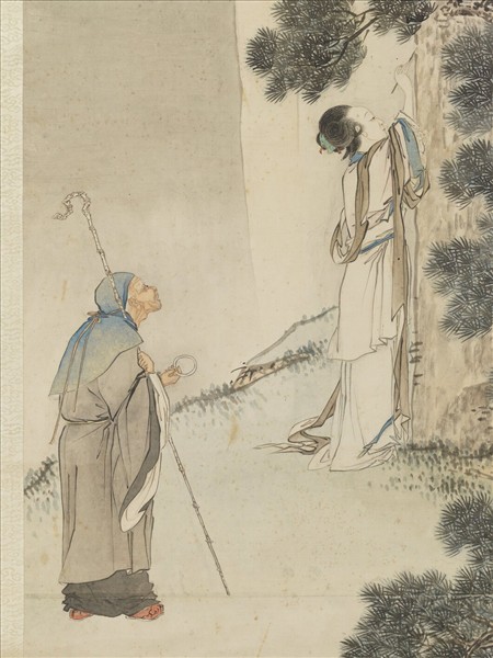 清金廷標畫歸猿洞故事　軸