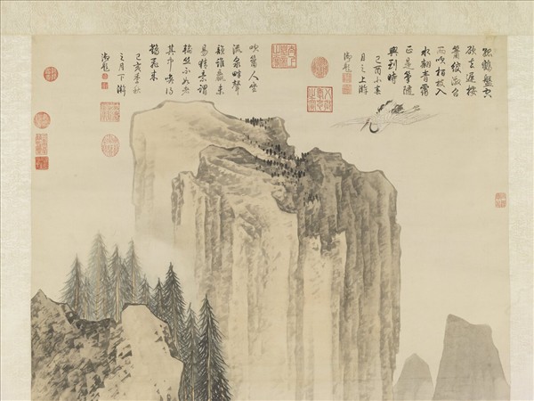 清金廷標吹簫召鶴　軸