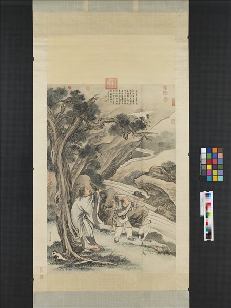 清金廷標放鶴圖　軸