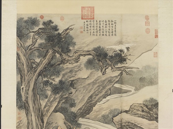 清金廷標放鶴圖　軸