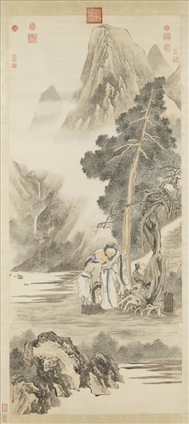 清金廷標探梅圖　軸