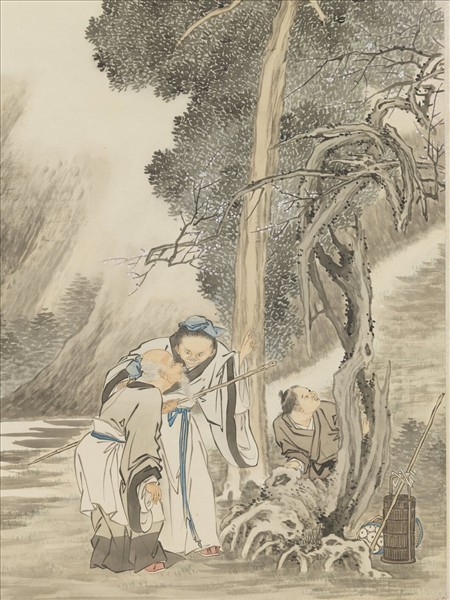 清金廷標探梅圖　軸