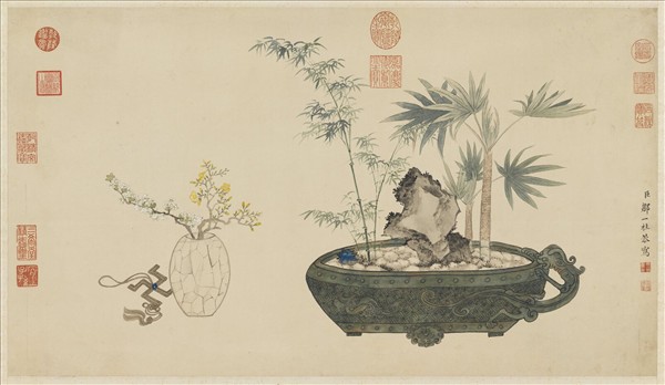 清鄒一桂畫盎春生意　軸