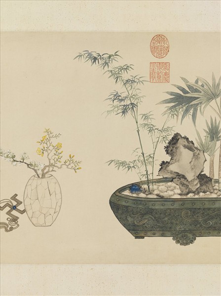 清鄒一桂畫盎春生意　軸