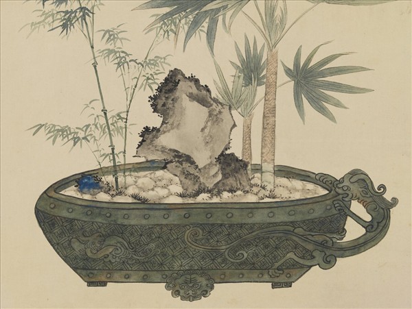 清鄒一桂畫盎春生意　軸