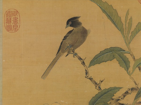 明周之冕枇杷珍禽　軸