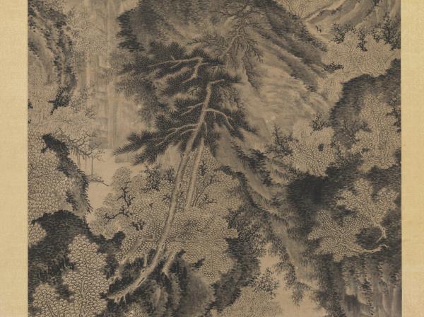 明王紱墨筆山水　軸