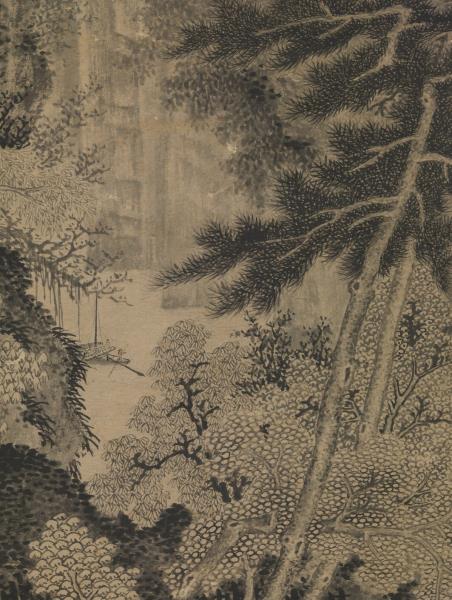 明王紱墨筆山水　軸