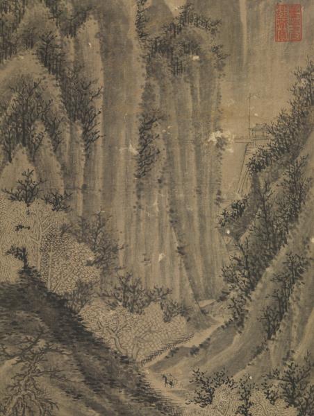 明王紱墨筆山水　軸