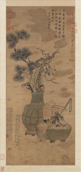 明陶成歲朝圖　軸