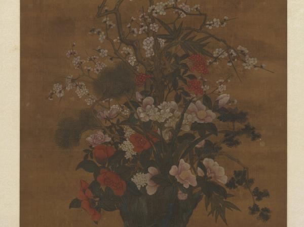 明孫克弘太平春色　軸