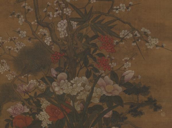 明孫克弘太平春色　軸