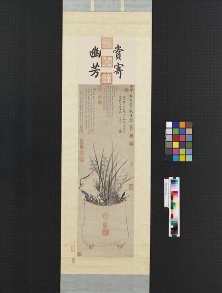 明孫克弘畫盆蘭　軸