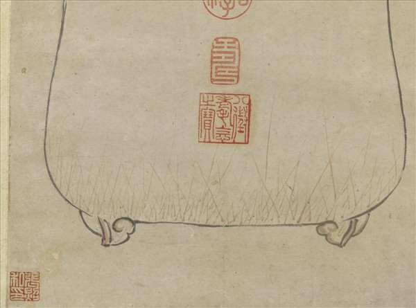 明孫克弘畫盆蘭　軸