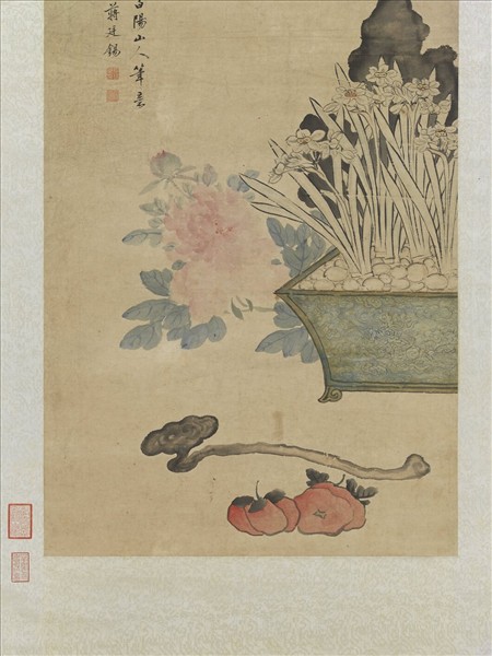 清蔣廷錫畫歲朝圖　軸