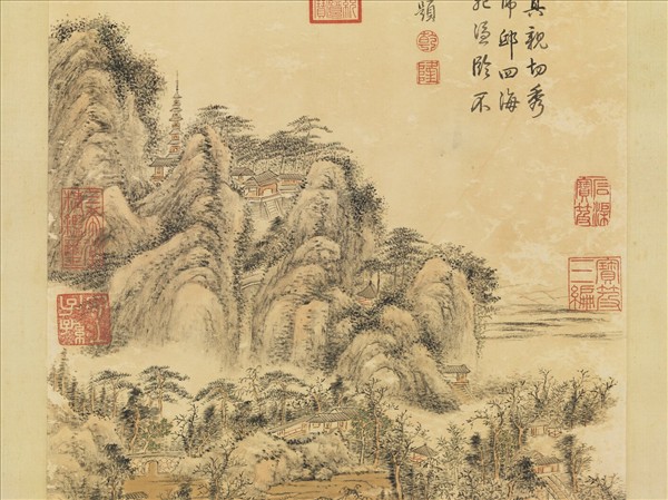 清錢維城畫借山齋圖　軸